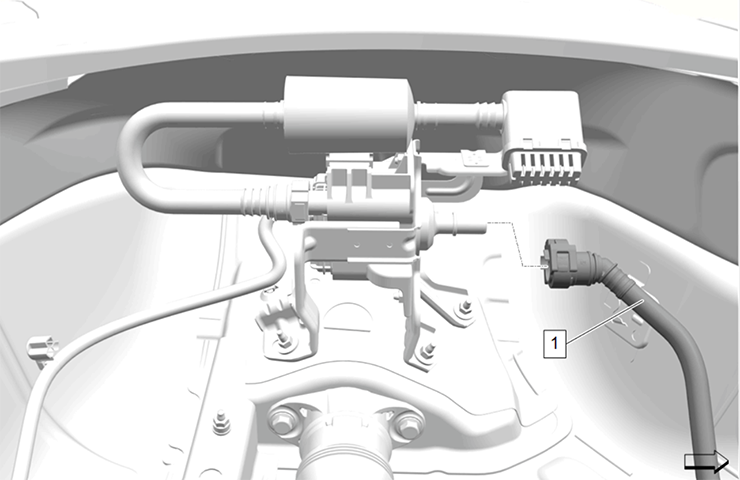 Diagnóstico de fugas de sistema EVAP de motor 1.2L Desconecta la bomba de verificación de fugas del sistema EVAP antes de la prueba de humo