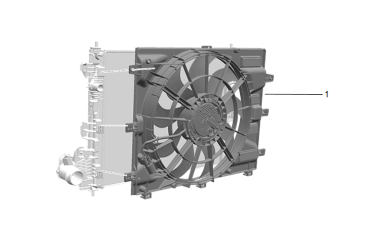 Ventilador de enfriamiento de motor inoperante